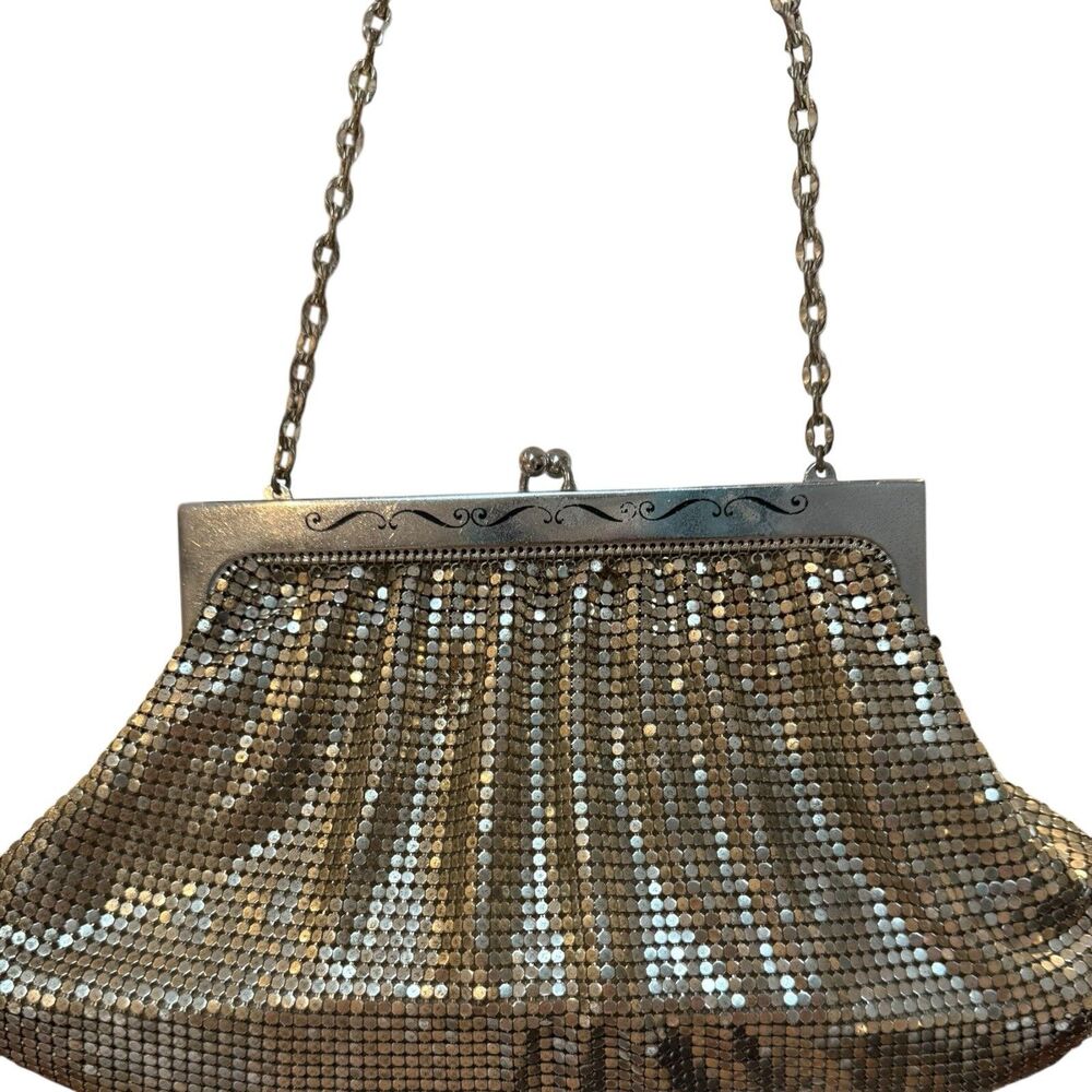 SILVER MESH WHITING & DAVID EVENING BAG